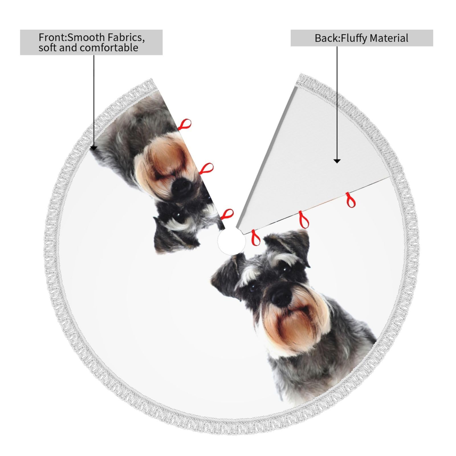 Weihnachtsbaumdecke mit Aufschrift "Well Behaved Dog", bedruckte Polyester-Quaste, Weihnachtsdekoration