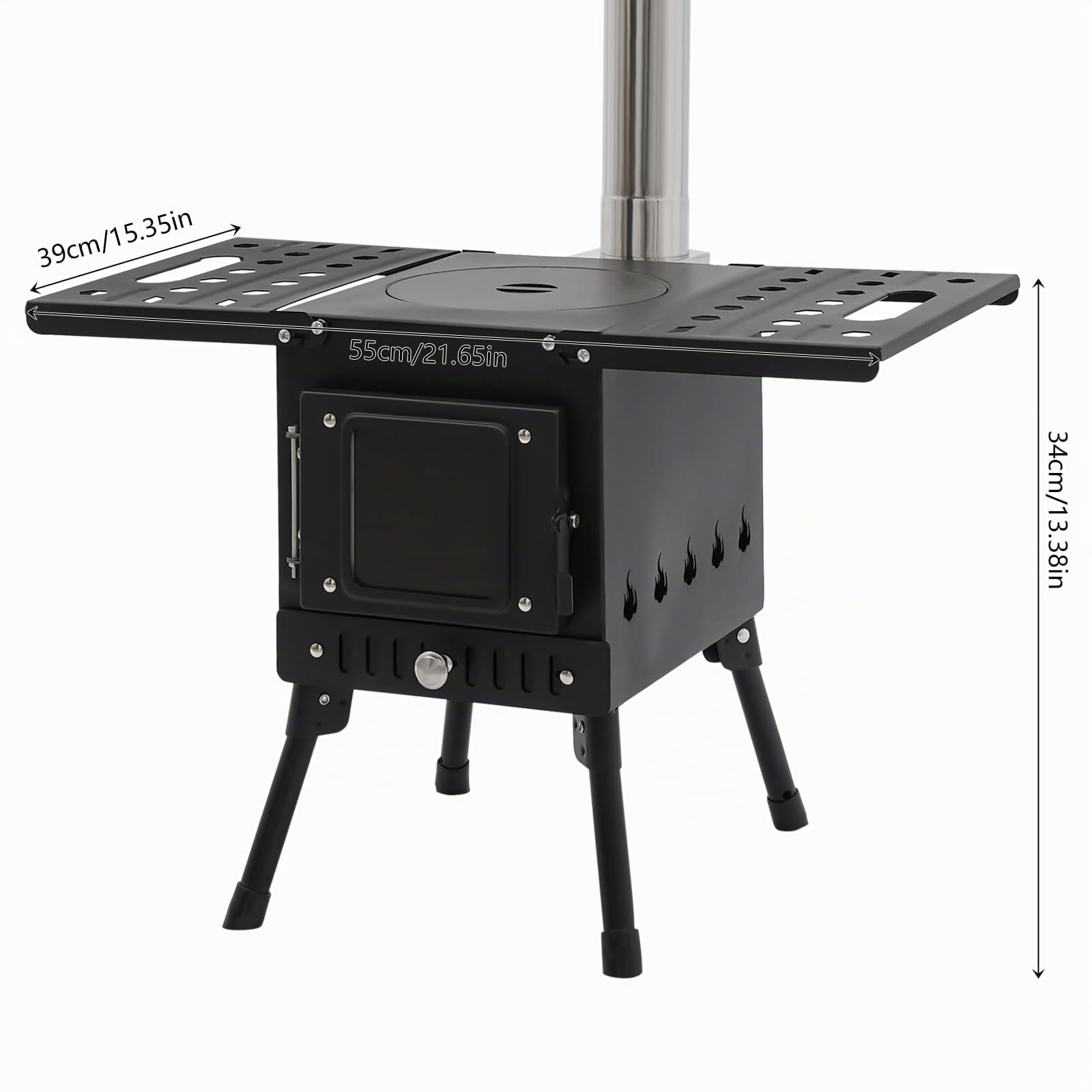 Tragbarer Mini Holzofen Zeltofen Campingofen Kocher Notofen Herd Heizung Outdoor Brennholzofen Zeltheizung FüR Zelte UnterküNfte Und Camping Im Freien Gartenofen Klappbarem Design Holzkocher