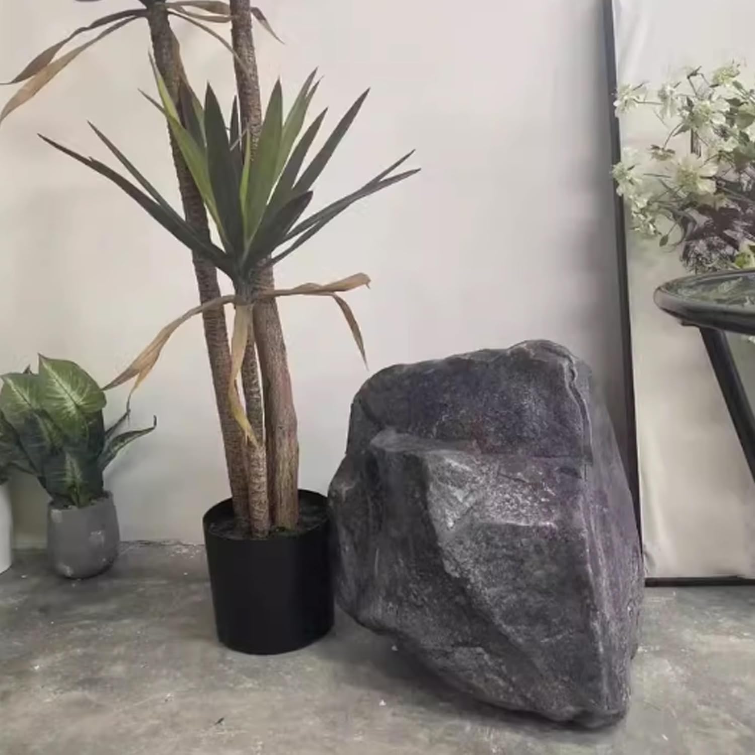 Kunstfelsen Für Den Außenbereich, Findlinge Steine Für Garten, Dekofelsen, Quartzite klein | Findling für Kulissenbau oder zur Raumgestaltung(37 * 23 * 23cm)