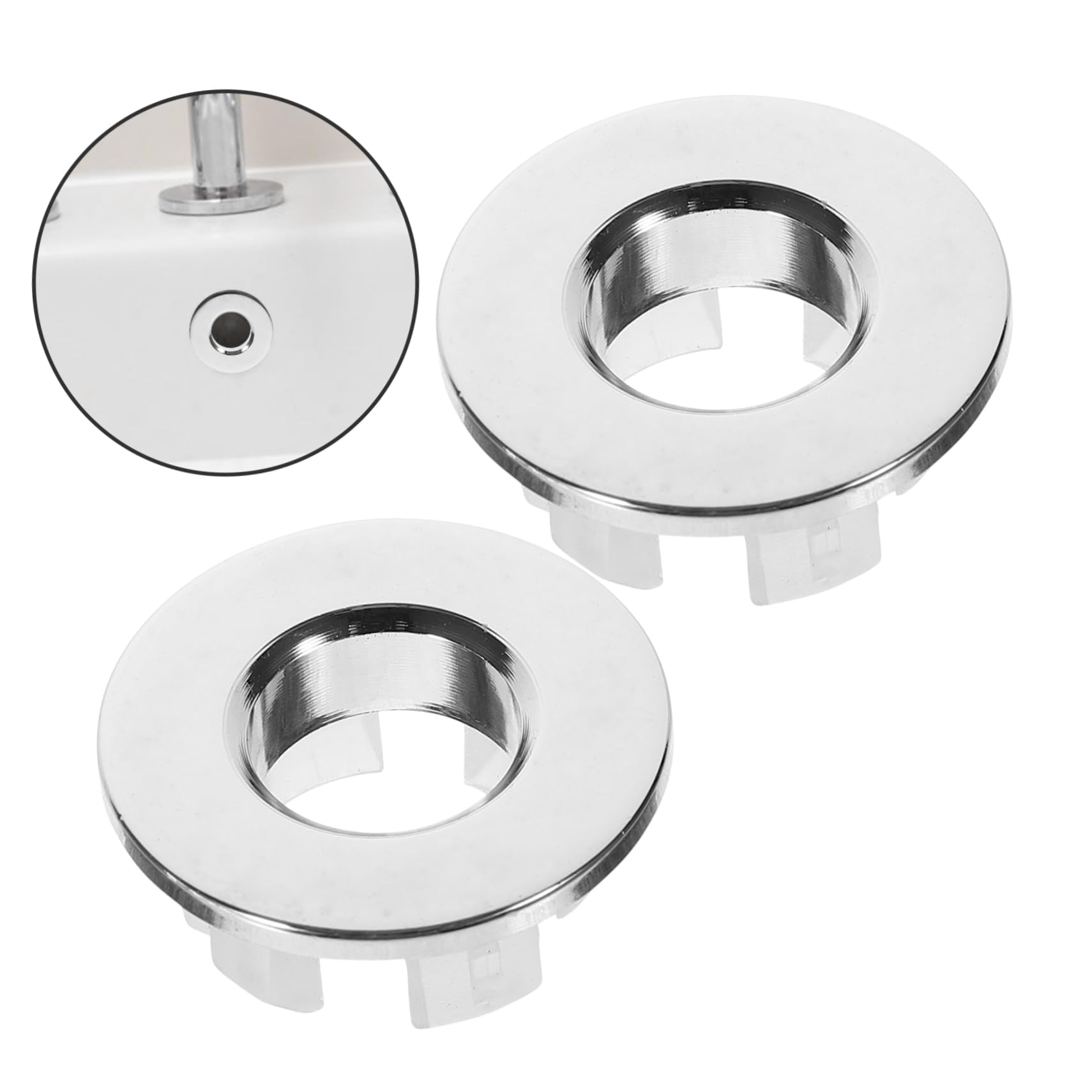 Mipcase 5 Set Copertura Decorativa Per Lavabo Copertina Troppopieno Del Lavandino Copriforo Troppopieno Lavello Bagno Tappi Troppopieno Lavello Lavandini Cucina Rame Argento 4 Pezzi * 5