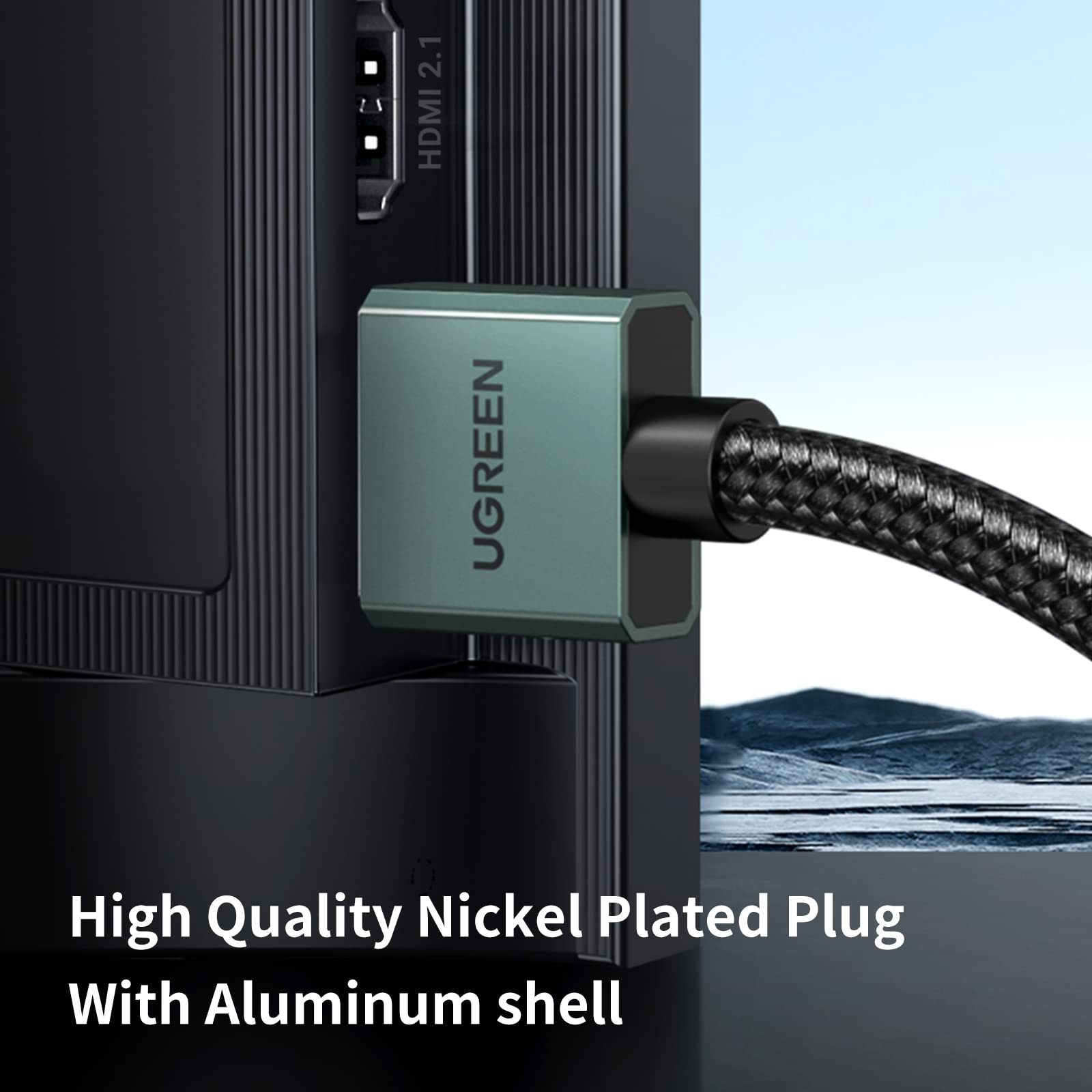 UGREEN 8K Elastyczny i smukły kabel HDMI, kabel HDMI 2.1 10K 8K 60Hz 4K 120Hz DynamicHDR, HDCP, eARC, Wysoka prędkość 48 Gb/s Aluminium Kompatybilny z PS5/PS4, Xbox Series X/S/HDTV (2M)