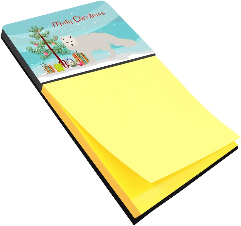 Caroline's Treasures White Arctic Fox Christmas Sticky Note Holder, Multicolor (BB9244SN)