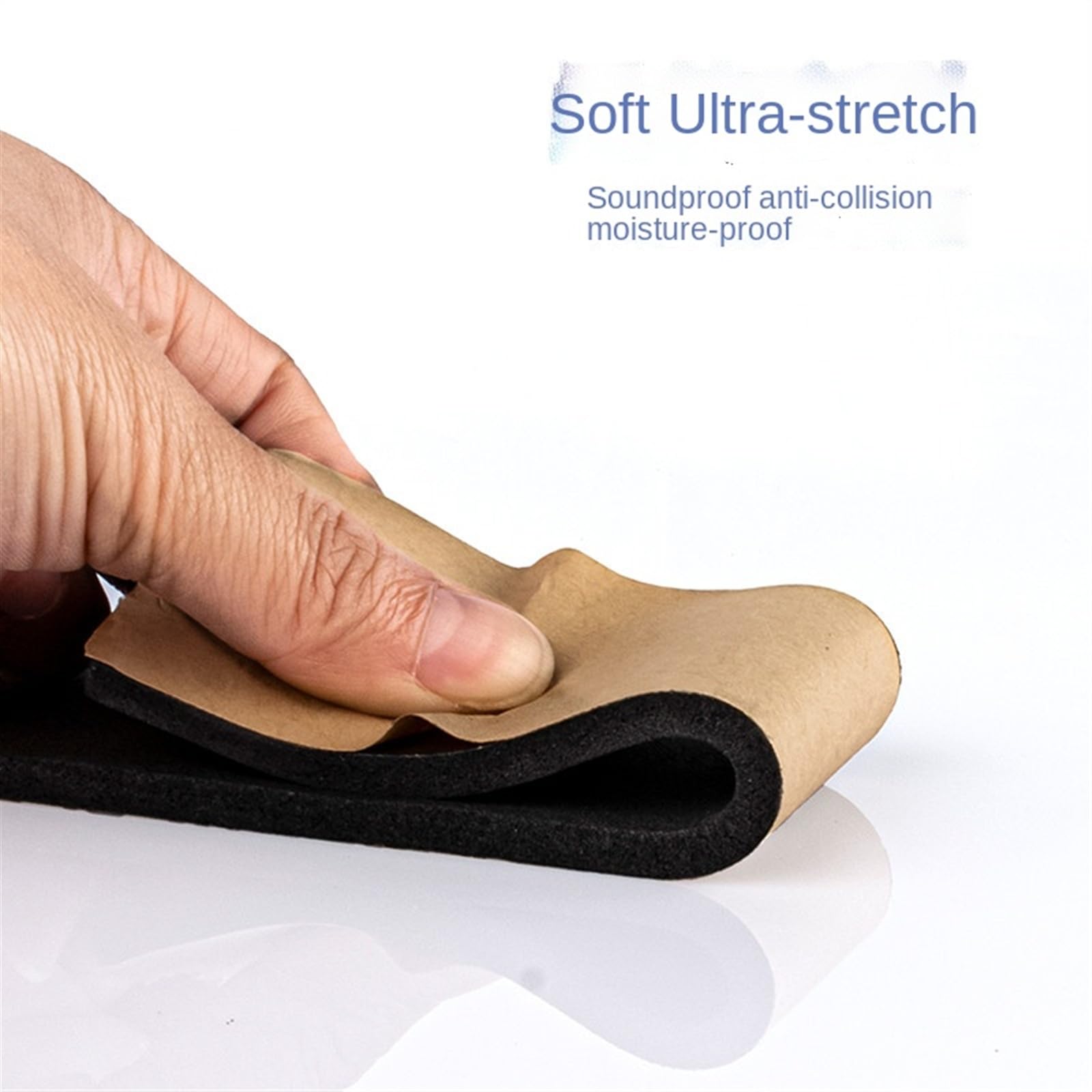 Cinta de espuma autoadhesiva de caucho de 10 m - Cinta de esponja negra resistente(5mm x 25mm x 10m)
