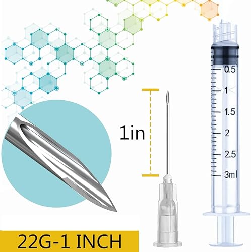 Miniatura 10 de Paquete de 25 jeringas de 0.1 fl oz con calibre Luer Lock 18, paquete sellado individual