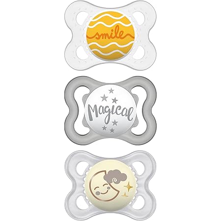 MAM Pacifier Variety Pack (1 Original, 1 Air + 1 Night Pacifier), MAM Pacifiers 0-6 Months, Best Pacifier for Breastfed Babies, Glow in The Dark Pacifier