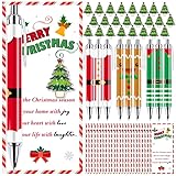 EYNDYN 36 Sets Weihnachtsgeschenke, Großpackung Weihnachtsstifte, Weihnachtsbaumnadeln mit Organza-Beuteln, Informationskarte für Weihnachtsbaum, Dekoration, Büro, Zuhause, Party, Geschenkzubehör
