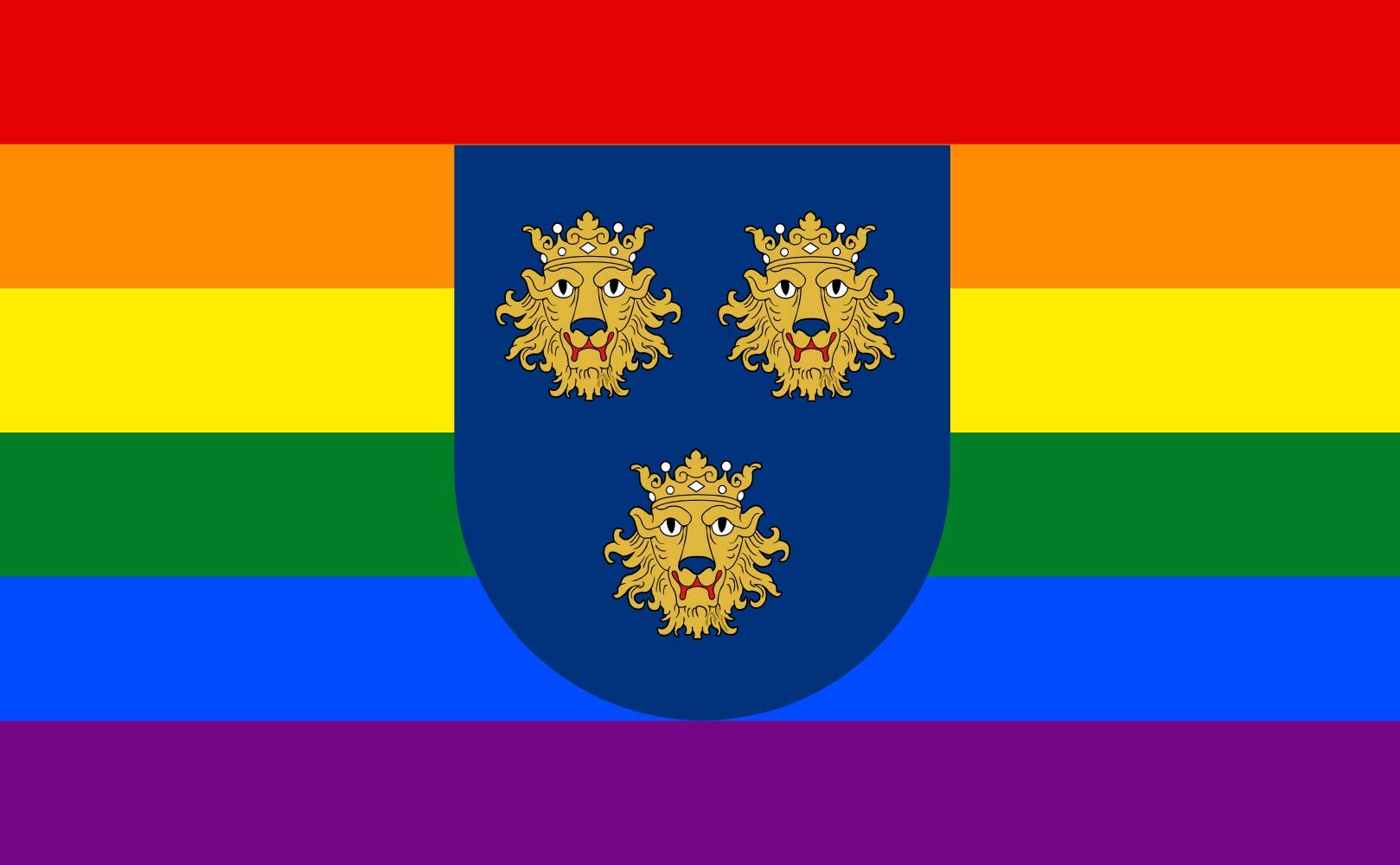 Drapeau Large Dalmatia Gay contre l'invisibilité le grand drapeau arc-en-ciel LGBT