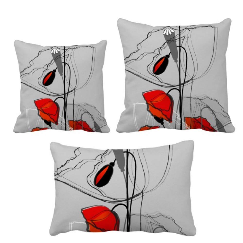 Housse de coussin fleurs rouges pour canapé et salon chaleureux