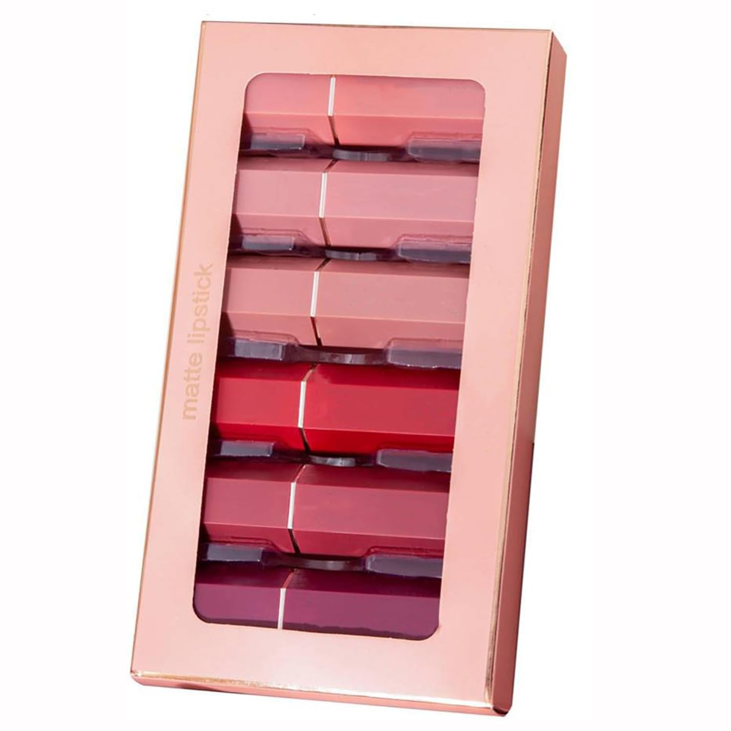 Matte Lipstick Set 6 Colors Nude Moisturizer Smooth Lipstick Long Lasting Waterproof Lipstick Makeup Gift Set