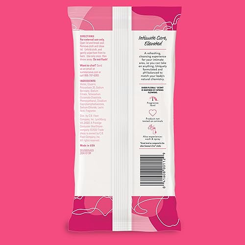 Miniatura 7 de Summer's Eve Toallitas de limpieza femeninas, Sheer Floral, 32 unidades, paquete de 12