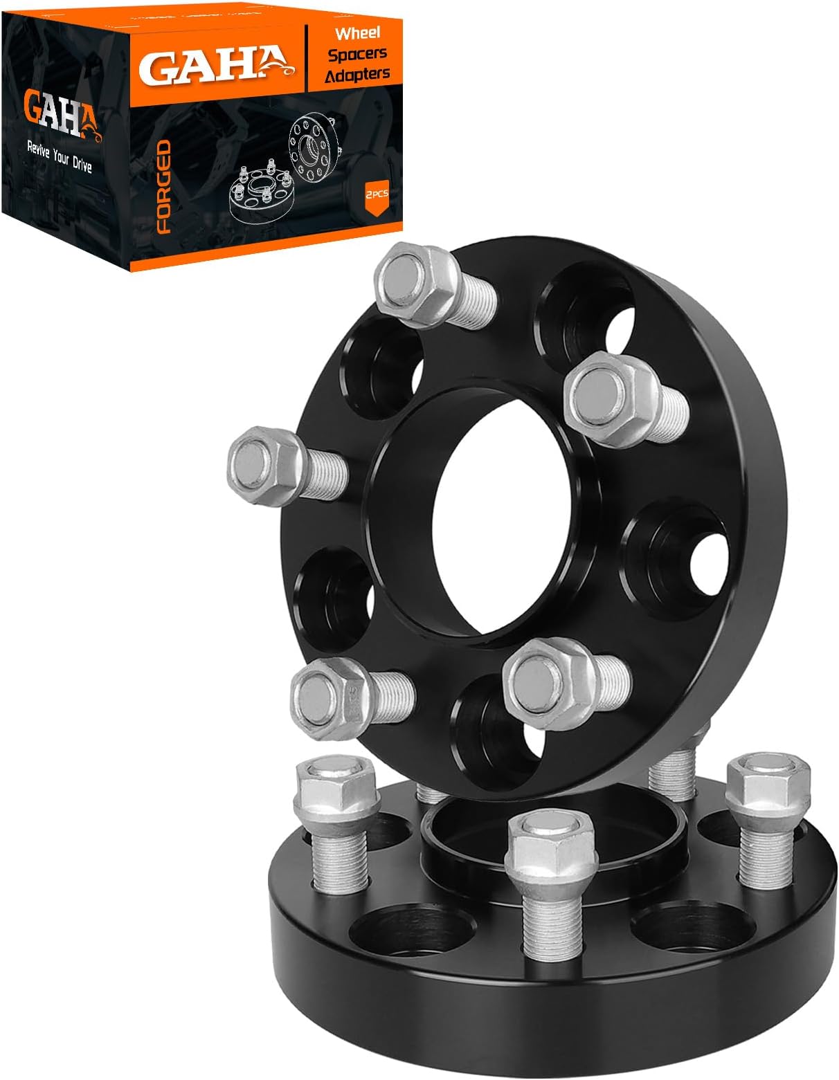 5x114.3mm 5x4.5 Wheel Spacers with M14x1.5 Studs Compatible for Ford Explorer 2020-2025,Mustang Mach-E 2021-2023 2015-2025,GT 2017-2022,Lincoln Aviator 2020-2025,70.5mm Bore 5x114.3 Forged Adapters 1"