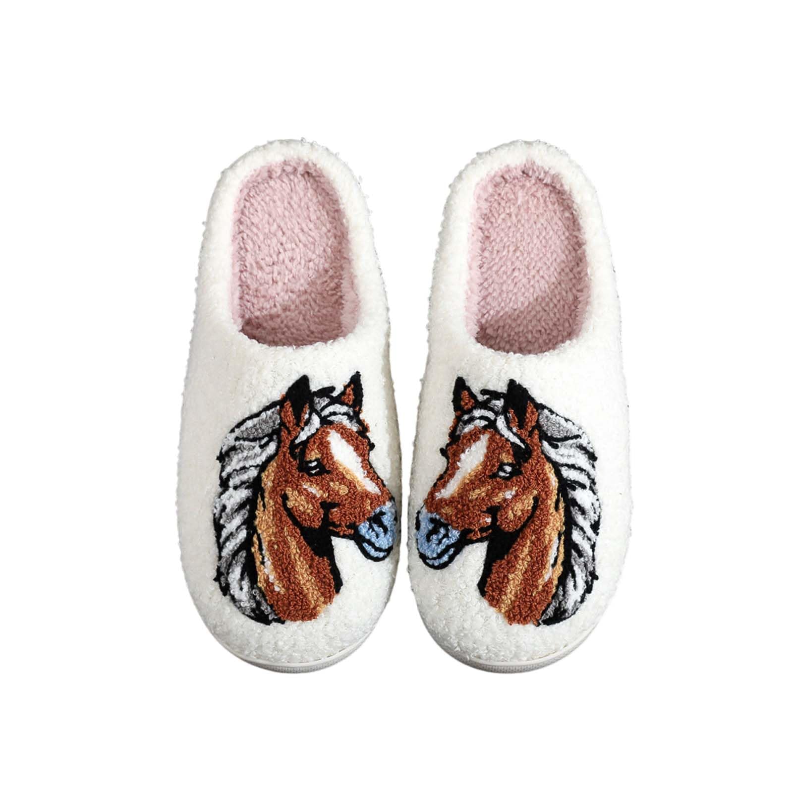 Womens Mens Slippers with Retro Memory Foam Adorable and Cozy Animal Slippers Fluffy Plush Indoor Winter Footwear