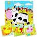 Set of 4: 9 Piece Wooden Farm Animal Puzzles. Kids Colorful Educational Jigsaws include Cow, Duck, Pig and Chicken. For toddlers and preschoolers over 3 years, by INTELLITOYZ