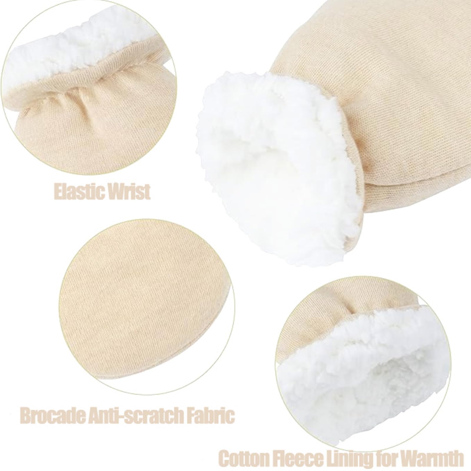 PandaEar 3 Pairs Baby Winter Mittens, Newborn Gloves Warm Fleece Lined No Scratch Mittens for 0-12 Months Infants Girls
