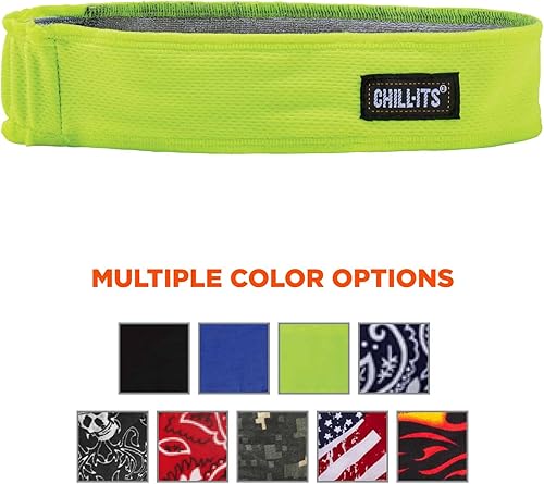 Miniatura 5 de Ergodyne Chill-Its 6605 - Diadema de alto rendimiento, banda de tela de rizo, color lima, talla única