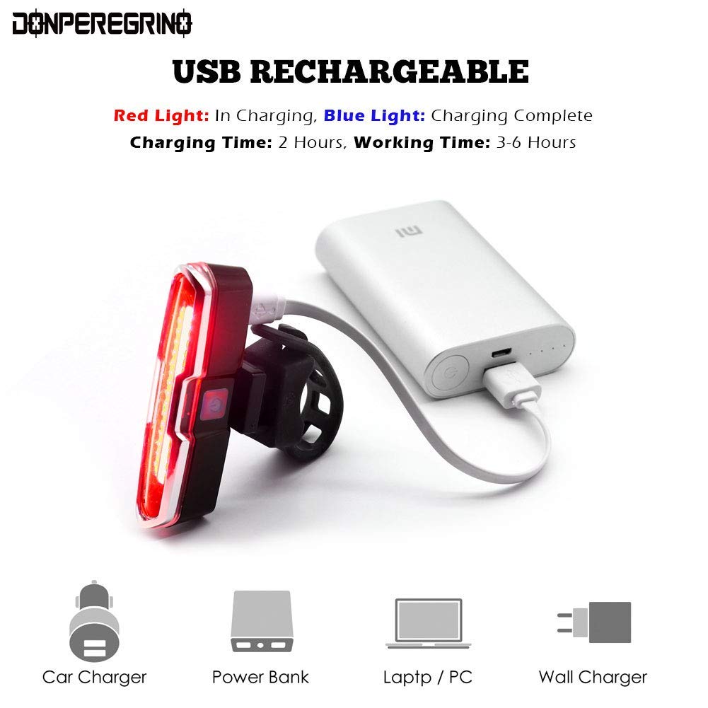 DONPEREGRINO B1-110 LM LED Feu Arrière Vélo Rechargeable USB, Lampe Vélo Étanche & Puissant DONPEREGRINO B1-110 LM LED Feu Arrière Vélo Rechargeable USB, Lampe Vélo Étanche & Puissant