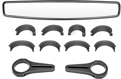 Miniatura 8 de Dasen Espejo retrovisor ancho, espejo convexo de 15 pulgadas con kit de abrazadera ajustable de 1.75 pulgadas, junta de goma de 1.5 pulgadas, barra