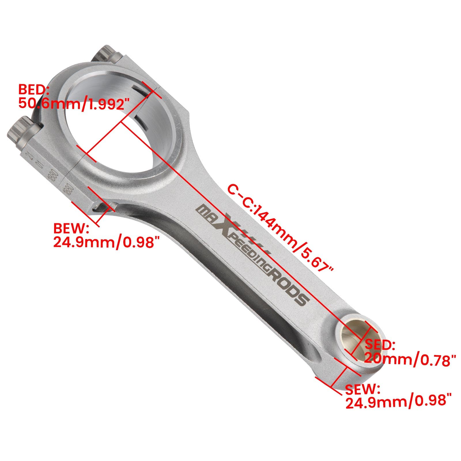 maXpeedingrods Bielle 1.8T 2.0L 16 V 20 V 4 cilindro 144 mm