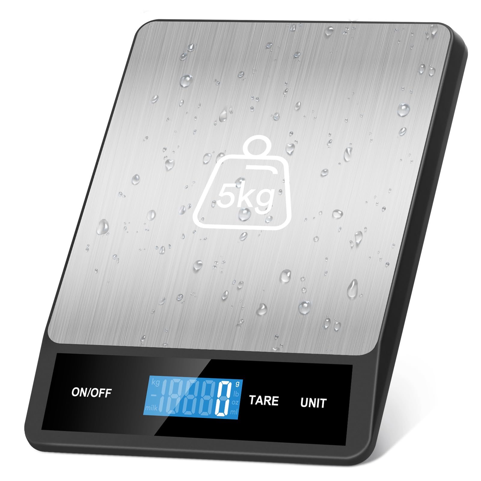 TOPWAY Bilancia da Cucina Digitale 10kg 22lbs, Bilancia per Cucina Elettronica per Alimenti Ultra Sottile Premium in Acciaio Inox con Display LCD per Cottura A Casa 833163