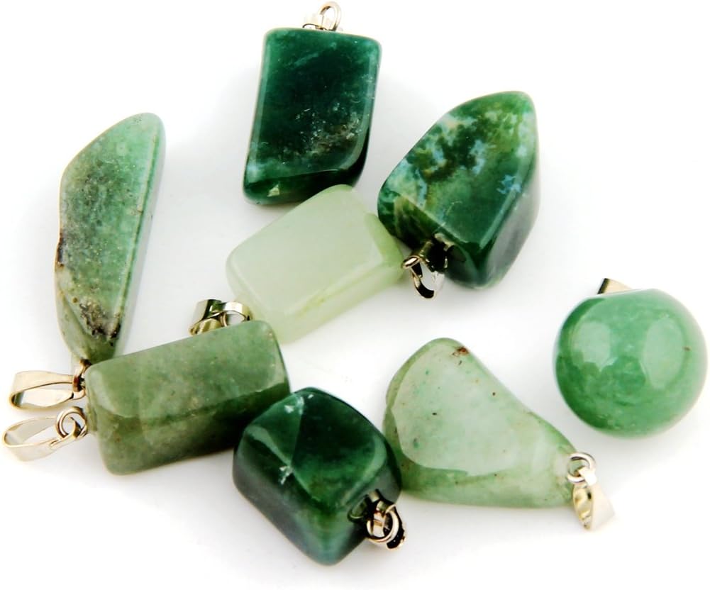 Mutil Random Irregular Shape Healing Beads Crystal Stone Charms Pendants for Necklace Jewelry Making (20pcs)