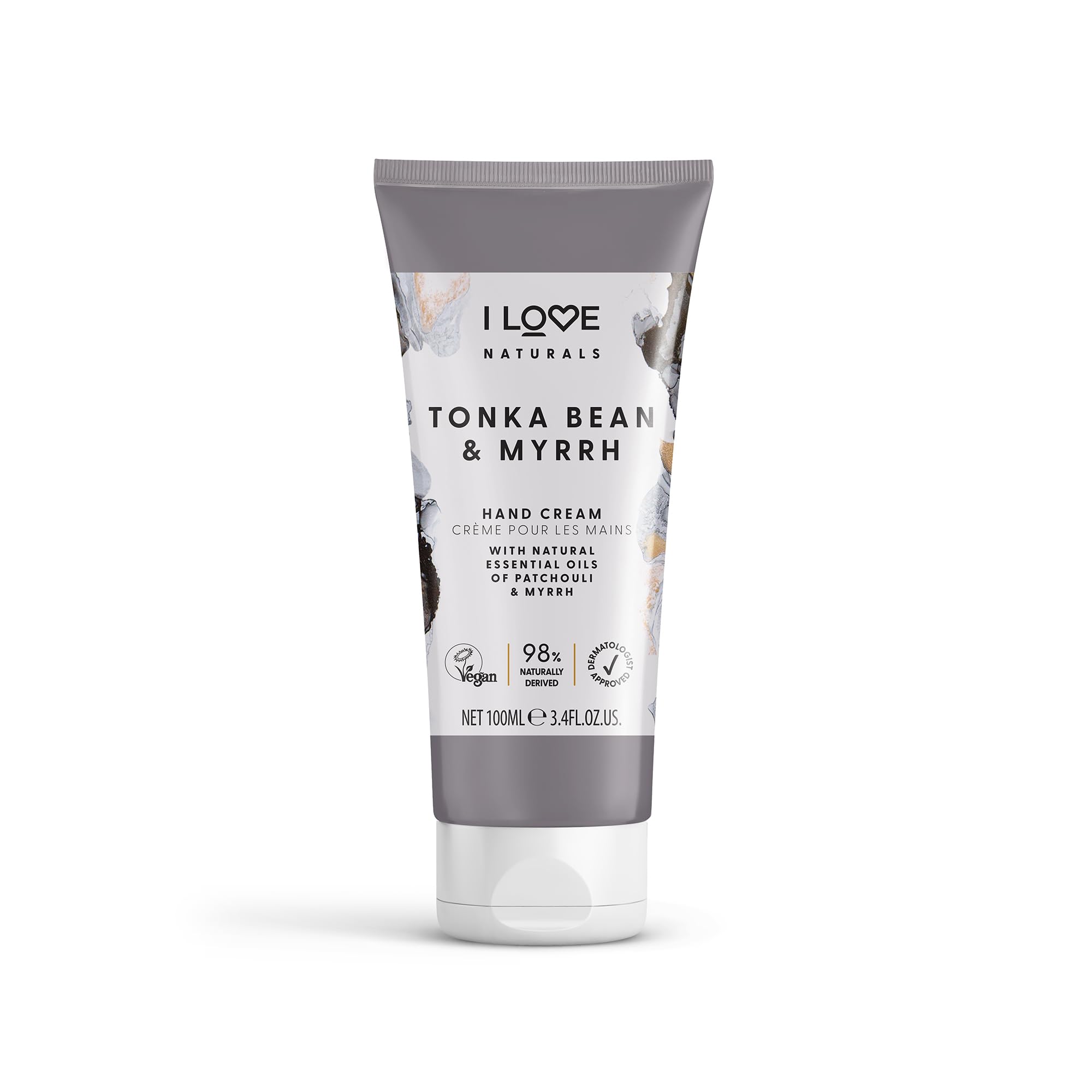 I LOVE Naturals Hand Lotion Tonka Bean & Myrrh Nourishing Moisturiser with Shea Butter & Aloe Vera Hydrating, Soothing & Fast-Absorbing Vegan & Cruelty-Free 100ml