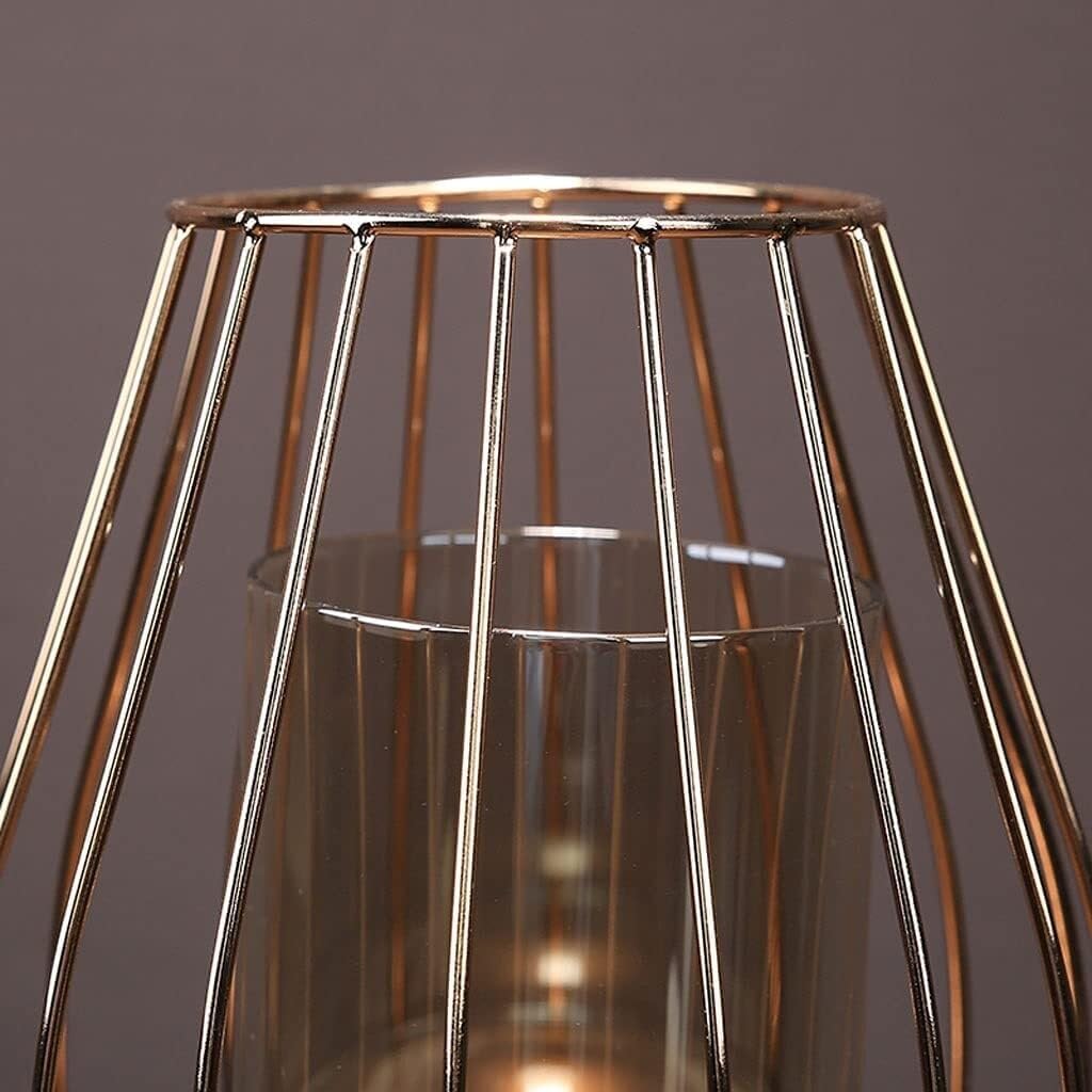 Light Luxury Metal Glass Candle Holder Candelabra for Home, Dining, Wedding Decor