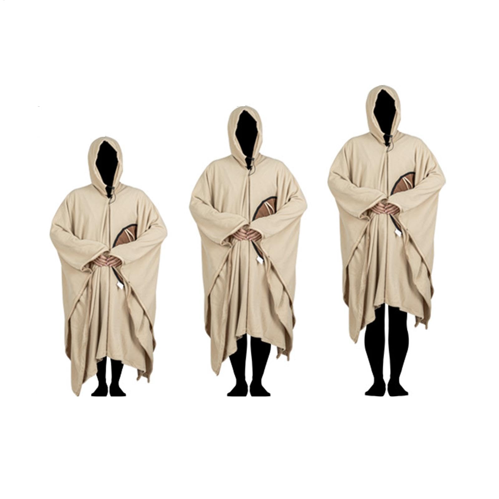 Cape Sleeping Bag - Sac de couchage portable en polaire - Cape avec capuche - Couverture de stade de camping polyvalente en plein air - Poncho à capuche coupe-vent pour camping en plein air
