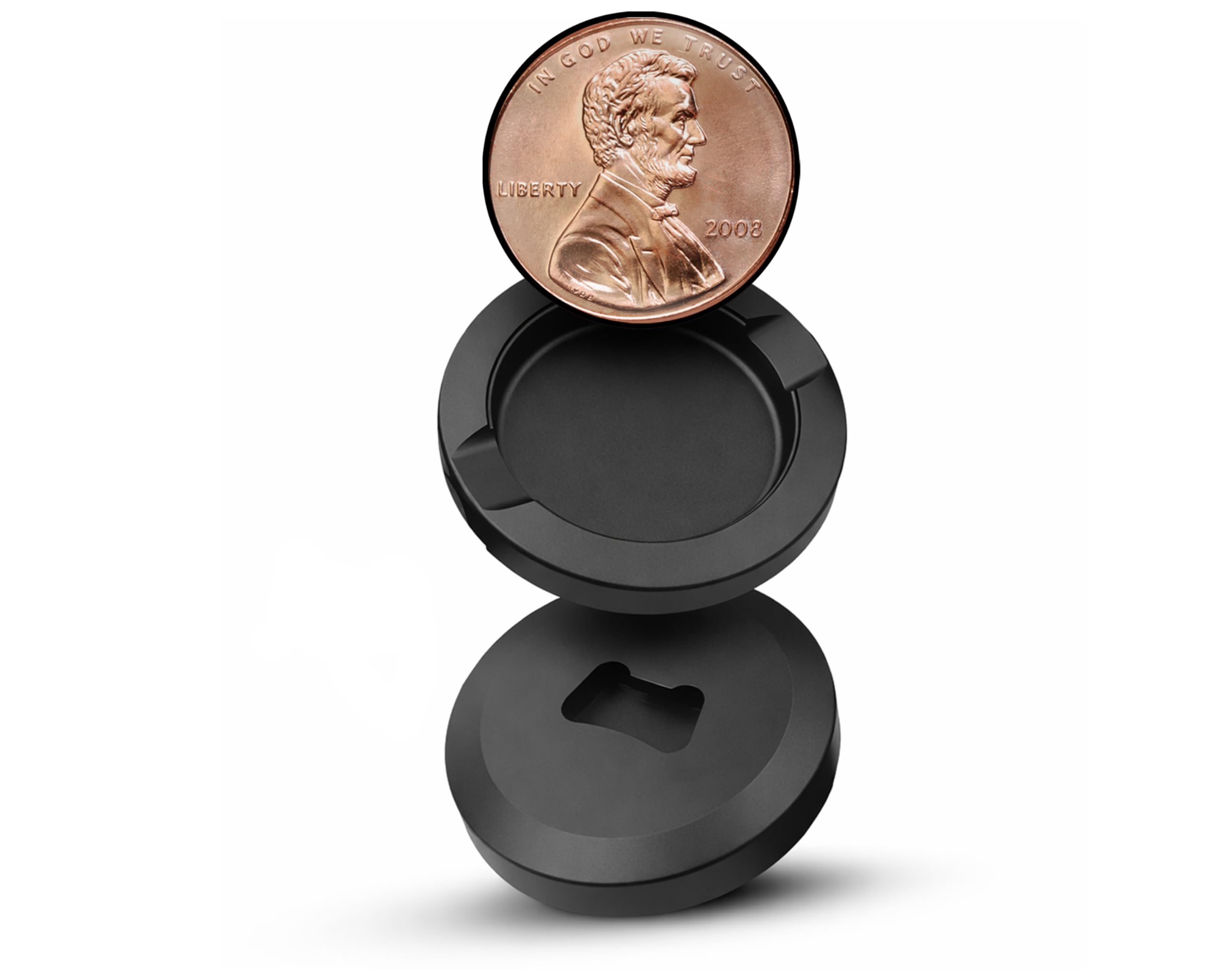 Duo Penny For Your Thoughts Snus Pouch Organizer Tin, Dual-Chamber Design, Airtight O-Ring Seal, Odor-Reducing Pocket Stash, Compact Travel Container Duo Black