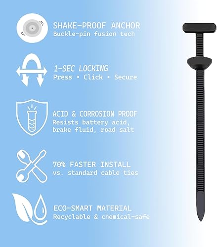 Miniatura 4 de Hebilla universal de nailon para reparación de automóviles, clips de cremallera autoblocantes resistentes con hebilla antirrobo y resistencia a los