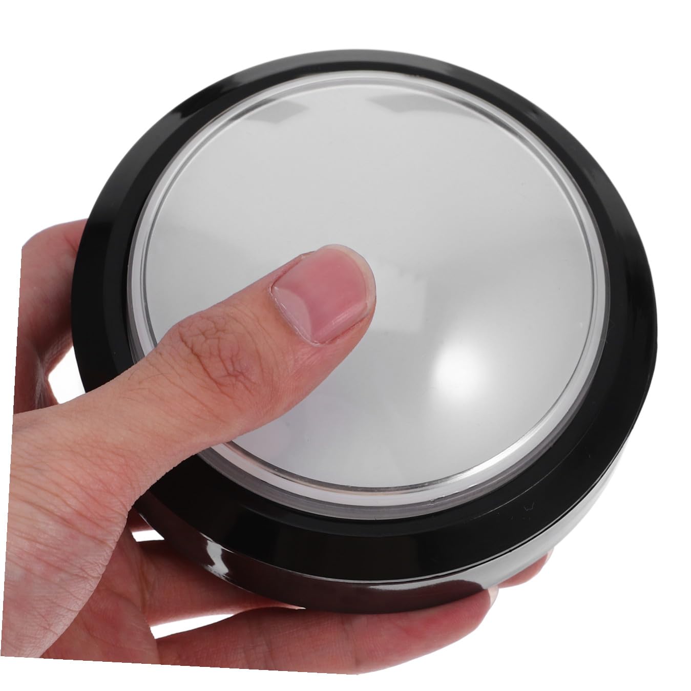 ifundom Pulsante Gioco Arcade Rotondo Grande Luce, Bianco ABS | Interruttore a Pulsante Convesso, Auto-reset, Metallo, per Competizione e Uso Domestico Fai-da-te