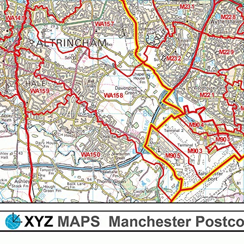 Carte murale Manchester M : plan des codes postaux sur papier premium - 4