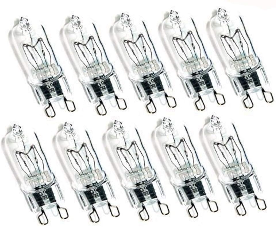 - G9 25W Halogen Bulb T4 JCD Bi-pin Base 120V Clear Warm White 2700K - 10 Pack