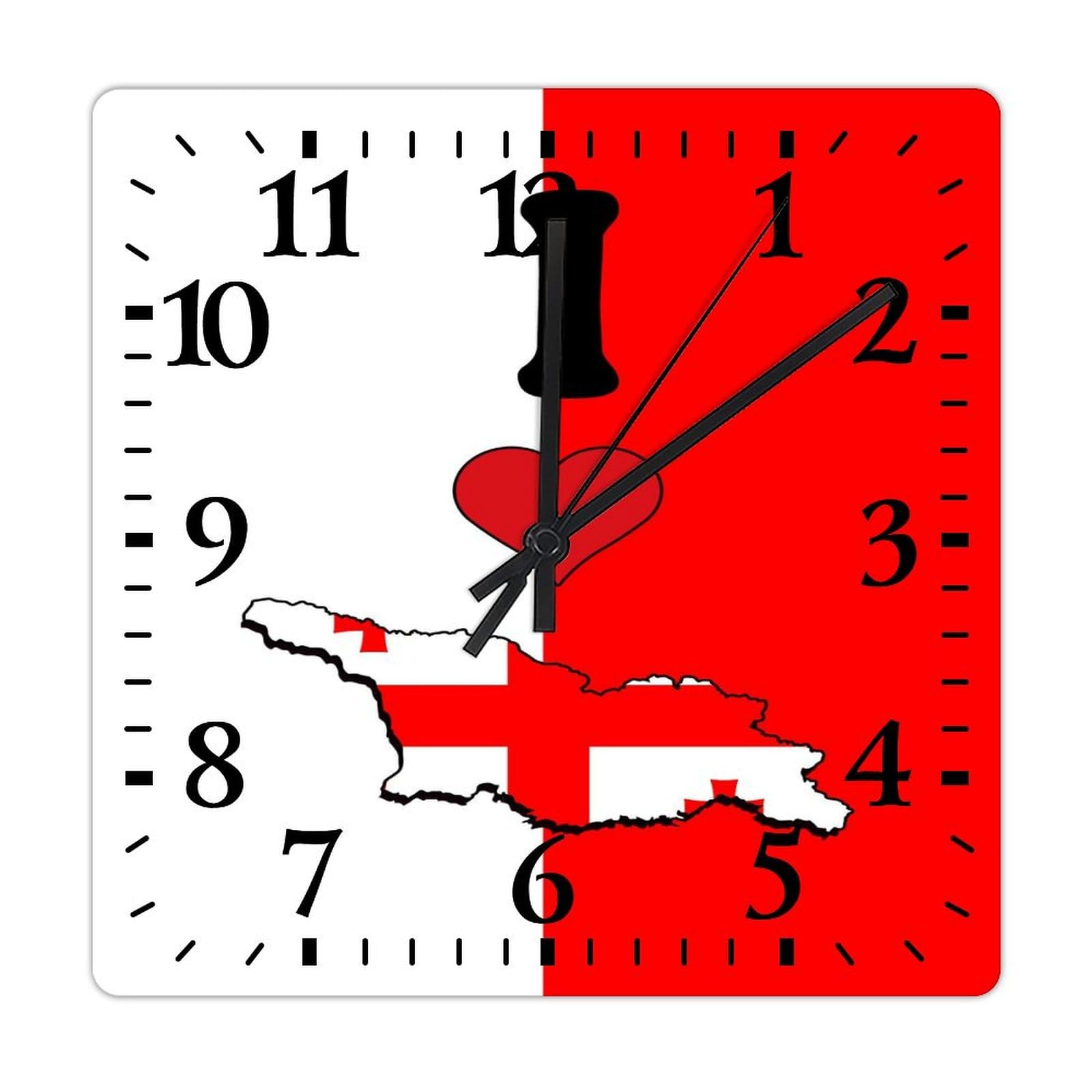 Horloge murale en bois Géorgie pour décoration de pub et demi-salle de bain