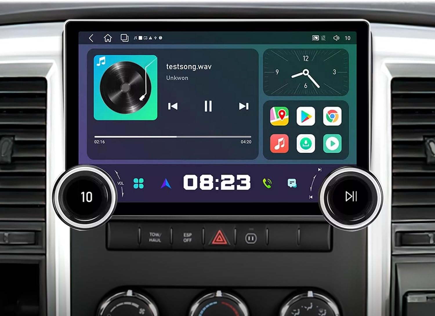 8Core 4GB+64GB Android 15 for Dodge Ram Radio 2009-2012 1500 2500 Compatible Jeep 2005-2011, Dodge 2006-2014,Chrysler 2005-2010 Stereo 10.1" IPS Touchscreen Built-in CarPlay Andriod Auto