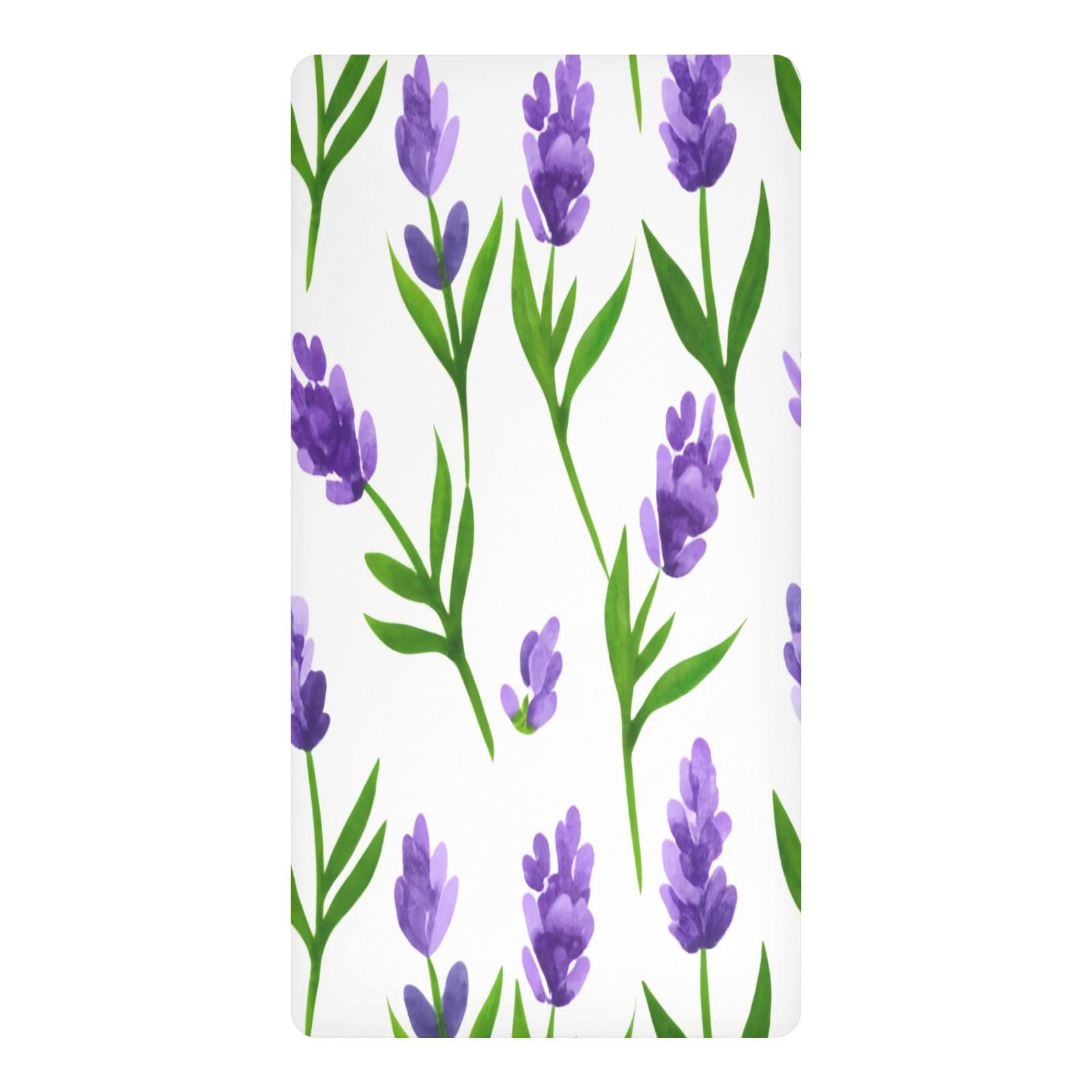 JiangGgen Lavender Baby Crib Sheet Soft Breathable for Standard Crib-M