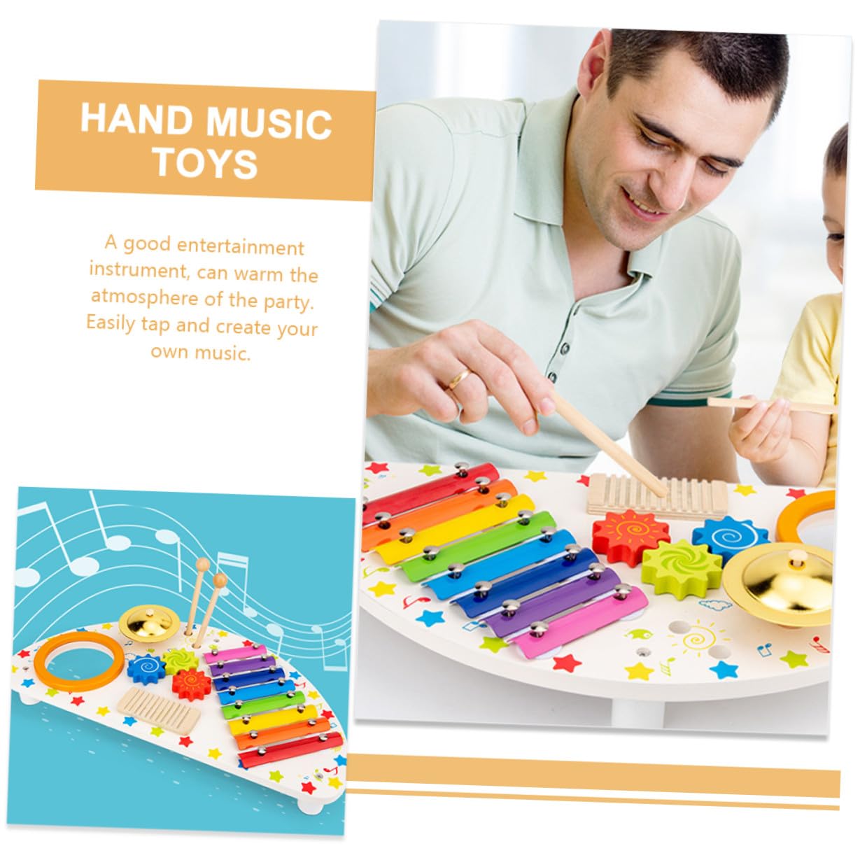 Mikikit Strumenti Musicali Xilofono in Legno Educativo e Divertente Giocattolo Percussione per Ragazzo Ragazza Regalo Musicale per Feste e Apprendimento Sensoriale