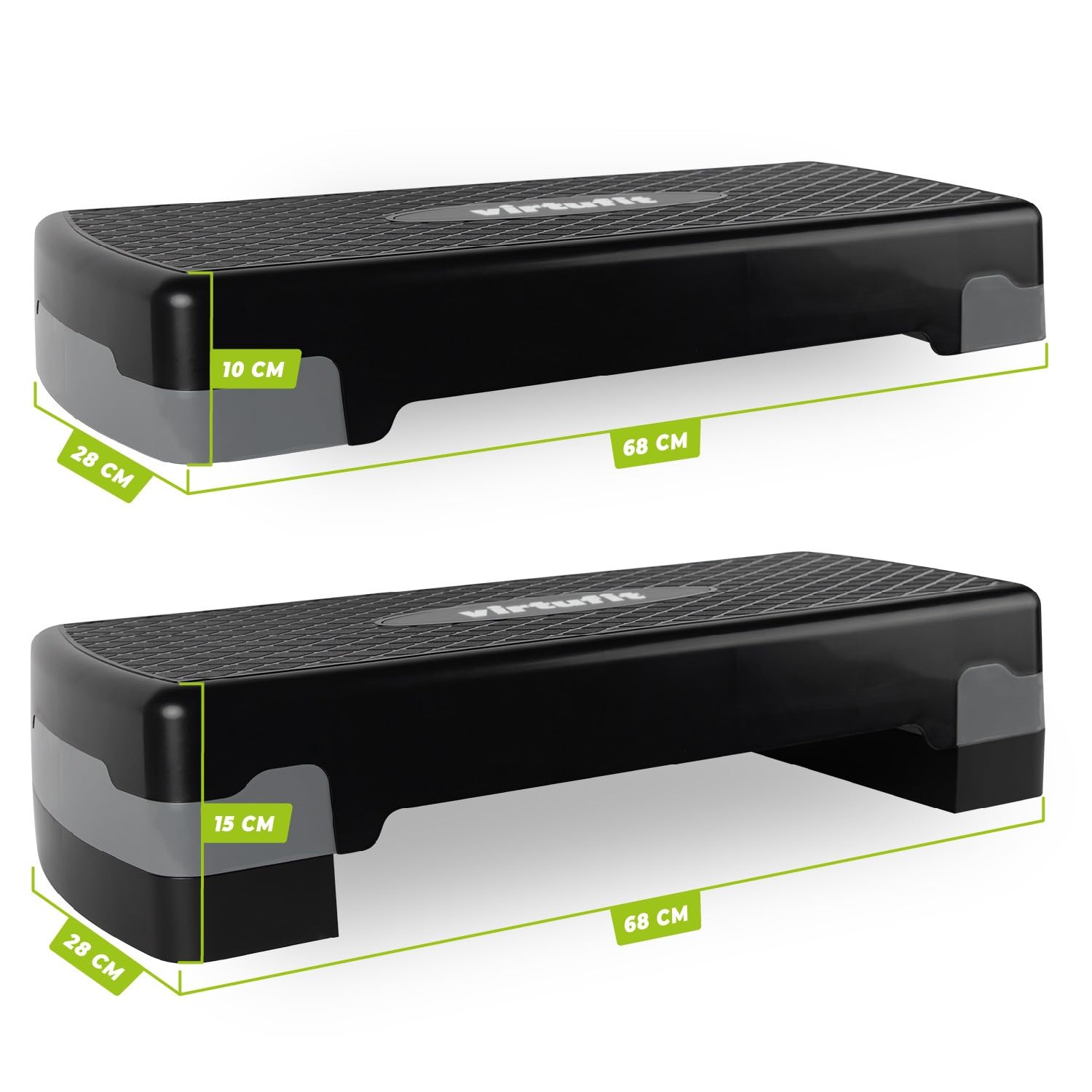 VirtuFit Essential Aerobic Fitness – Trapunta per la casa Stepper regolabile in altezza e antiscivolo per aerobica, ginnastica e fitness I Home Step Stepbench