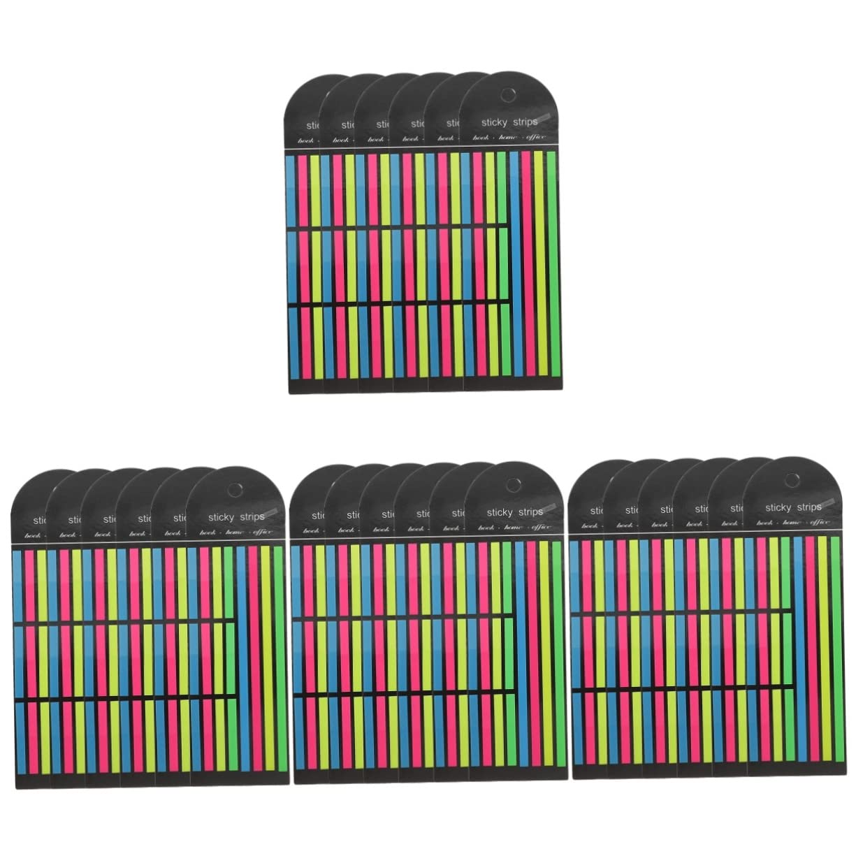 jojofuny 4 Set Note Adesive Fluorescenti Nastri Evidenziatori Evidenziatore Strisce Di Lettura Colorate Schede Del Libro Per Annotare L'estetica Dei Libri 6 Pezzi * 4
