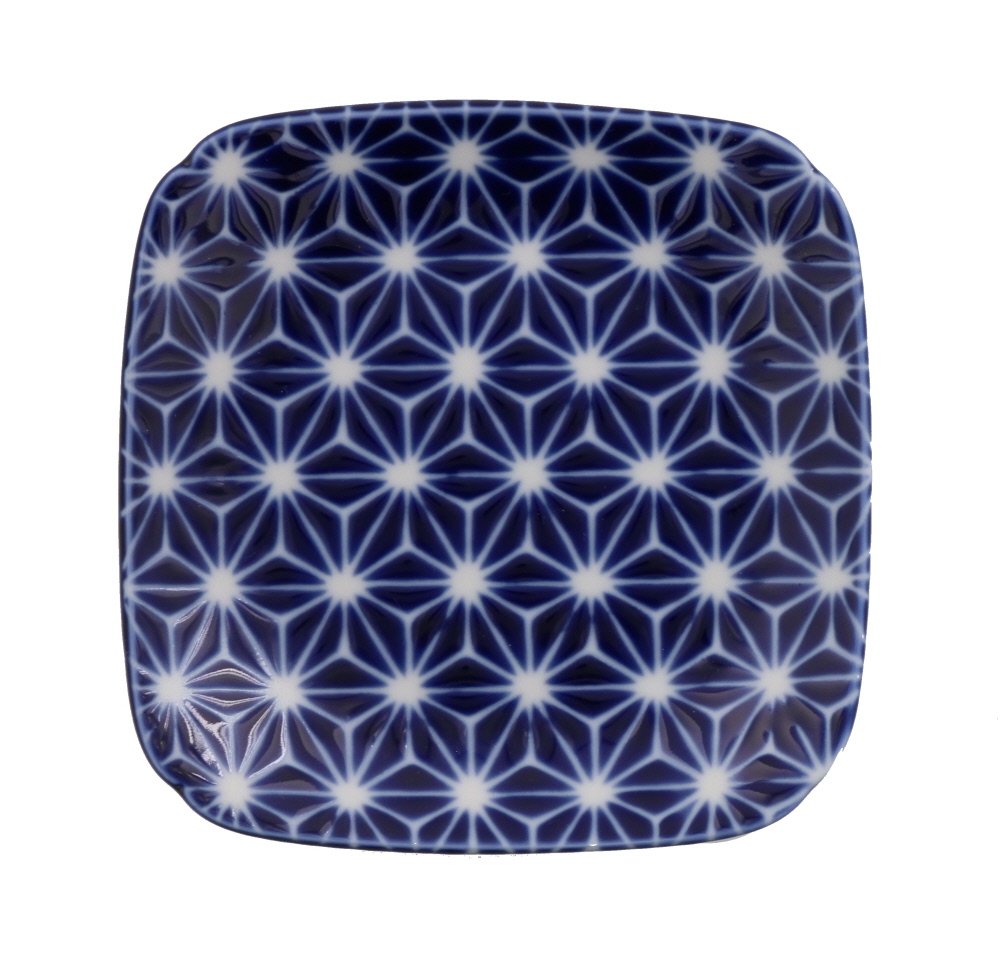 Lapis Hemp Leaf Square Plate 5.5"