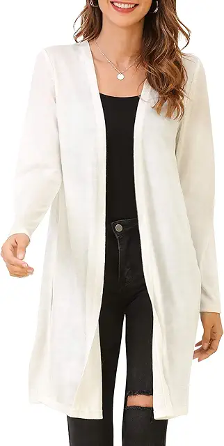 Dames Vest Met Kraag: Dunne Lange Cardigan Met Lange Mouwen Voor Zomer