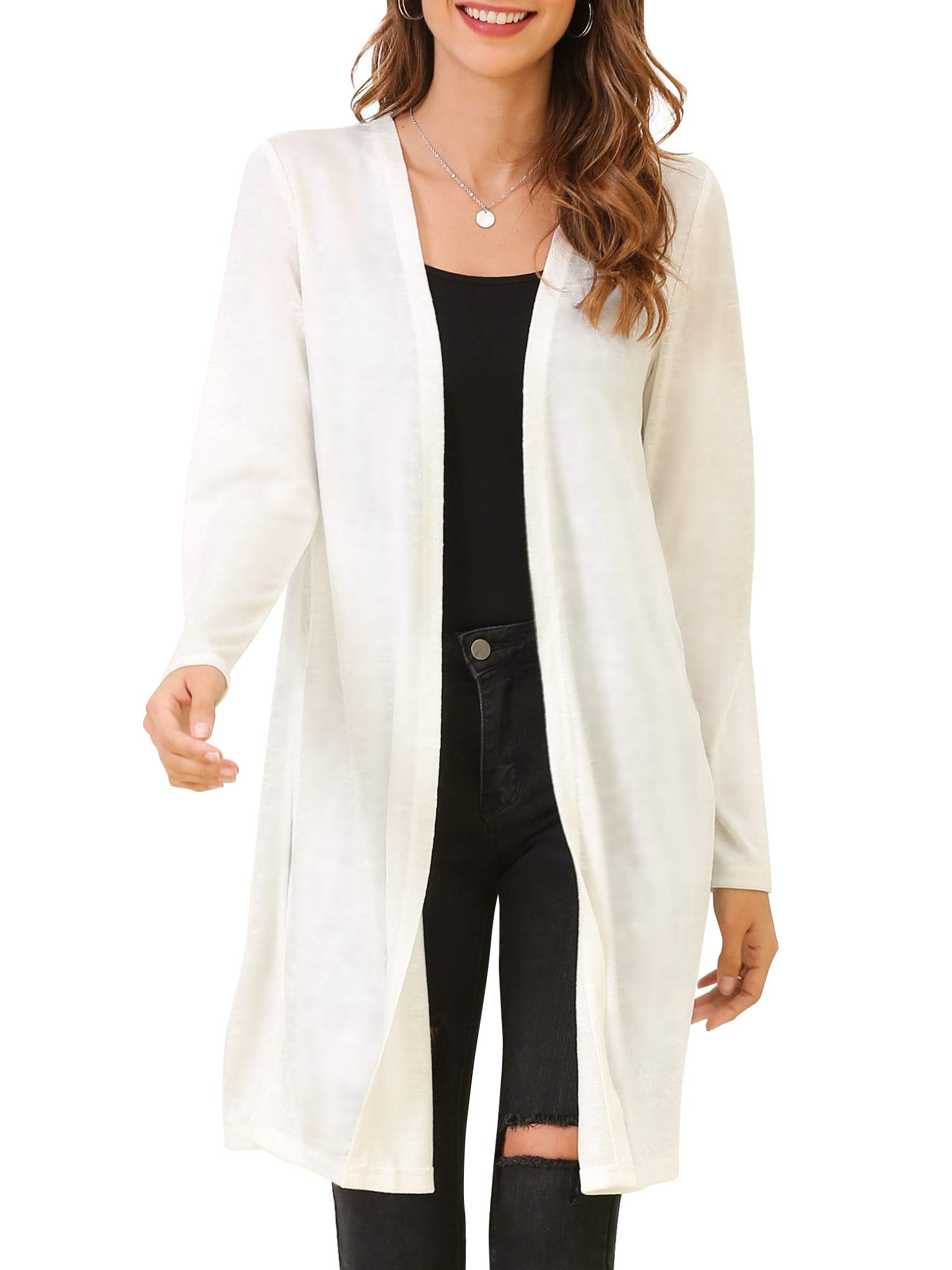 MessBebe Strickjacke Damen Lang Cardigan Sommer Langarm Offe