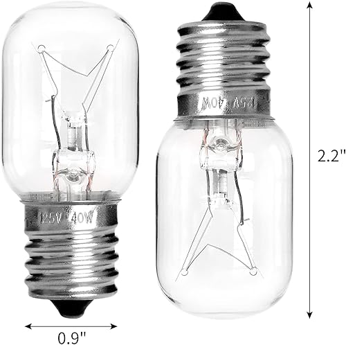 Miniatura 2 de Belleone Bombilla de microondas para Whirlpool, 8206232A, bombillas para Maytag GE Kenmore sobre campana extractora, Kei 125V 40W, bombillas de