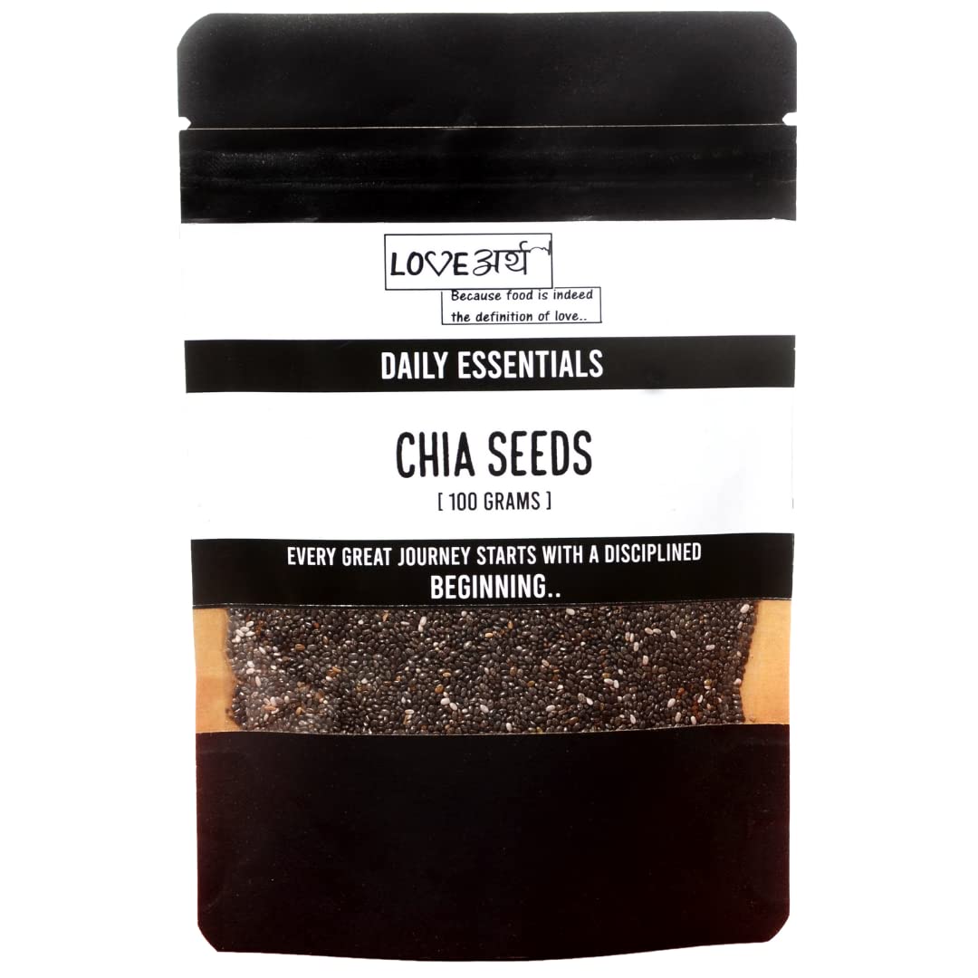 LoveArth- Daily Essentials Raw Chia Seeds - Healthy Seeds | Chia Seeds for Weight Loss | Healthy Snacks - (2x100gms) 200Gms