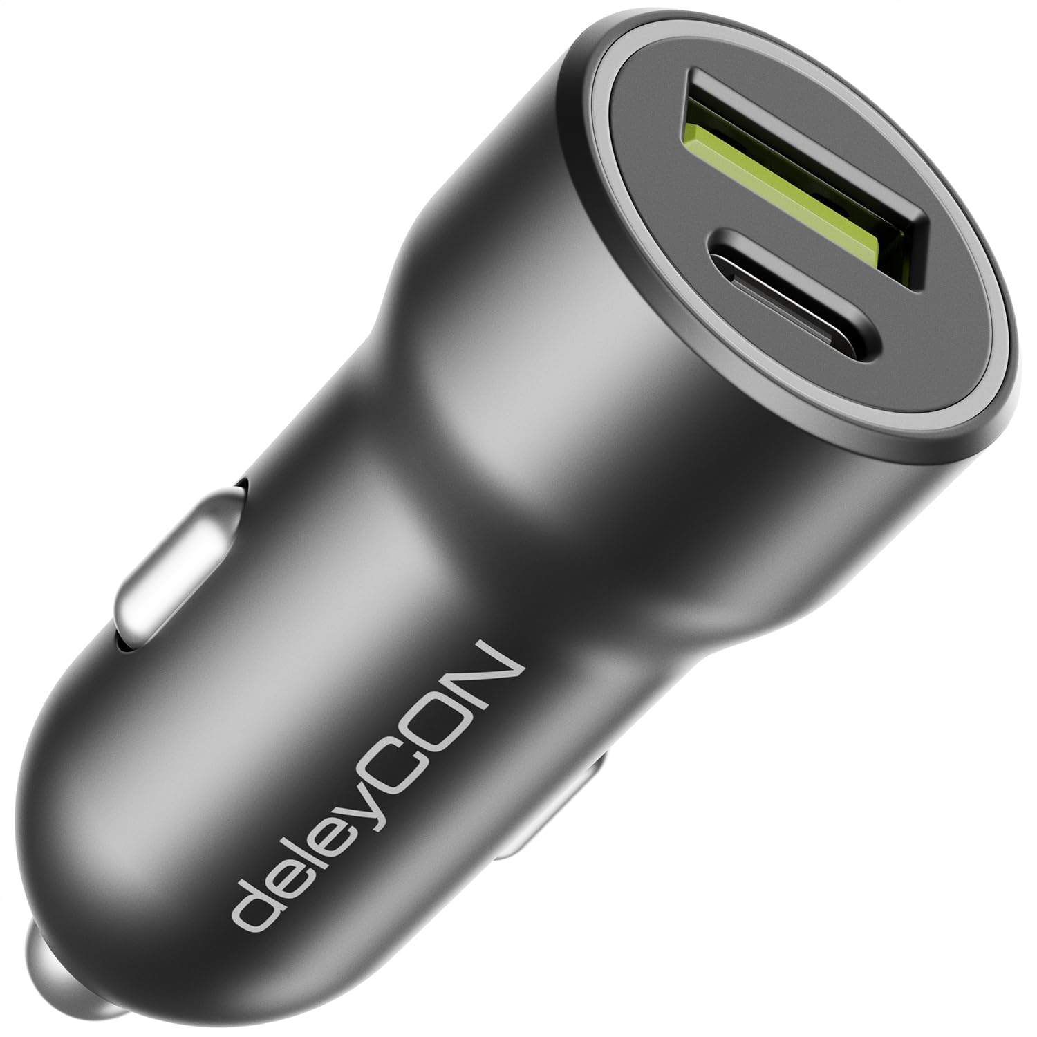DeleyCON USB-A & C Snellader – Compacte 20W Voeding Met PD 3.0 Voor IPhone, IPad, Galaxy & Meer – Wit (2 Poorten)