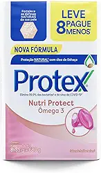 Sabonete em Barra Antibacteriano Protex Nutri Protect Ômega 3 8 un de 85g Promo Leve Mais Pague Menos