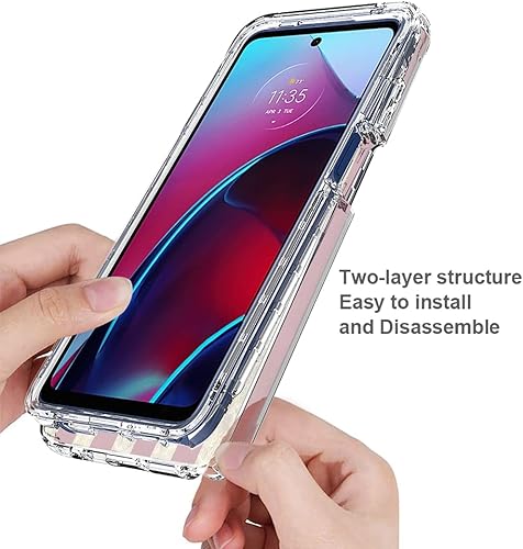 Miniatura 4 de Yodueiv Funda para Moto G Stylus 2022 4G, XT2211 con protector de pantalla de vidrio templado, funda protectora de cuerpo completo con bonito patrón