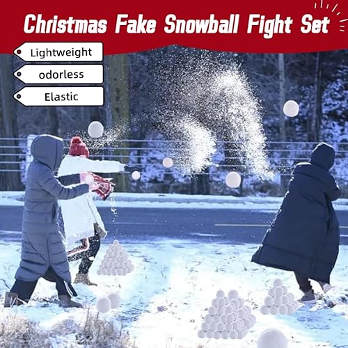 Miniatura 4 de Juego de 200 bolas de nieve para interiores de 3 pulgadas, decoración navideña de bolas de nieve falsas, diversión de felpa para niños y adultos,