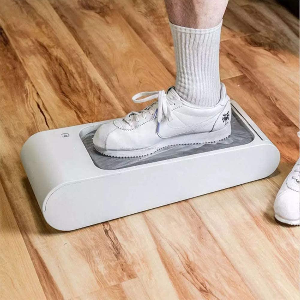Automatyczny dozownik ochraniaczy na buty, maszyna na buty + 200 szt. Jednorazowe ochraniacze na buty, jednorazowa maszyna do formowania butów Idealny plastik ABS klasy inżynieryjnej, plastikowy but
