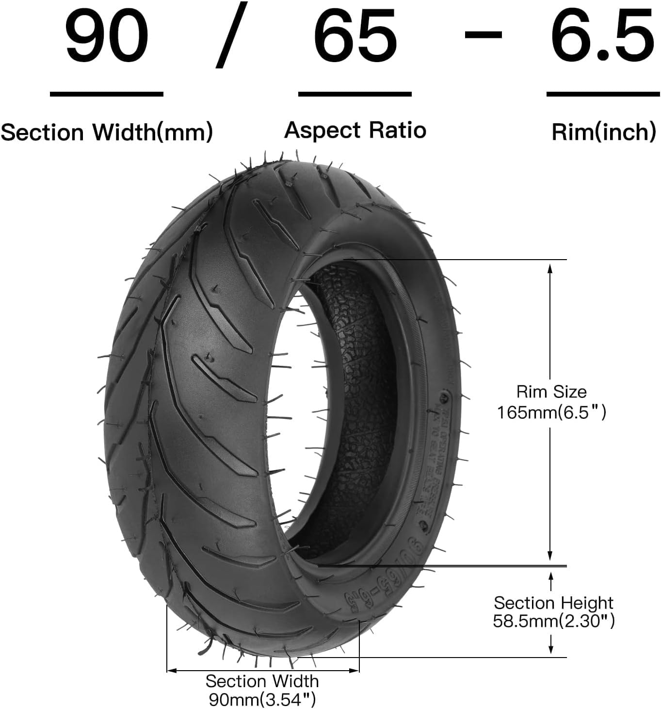 GREHUA 90/65-6.5 Front & 110/50-6.5 Rear Tire Inner Tube Compatible with 38cc 47cc 49cc Mini Pocket Rocket Pit Dirt Bike MTA1 MTA2 GP-RSR X-Treme Mototec F-RP X-PRO Blasty Parts with Bent Valve