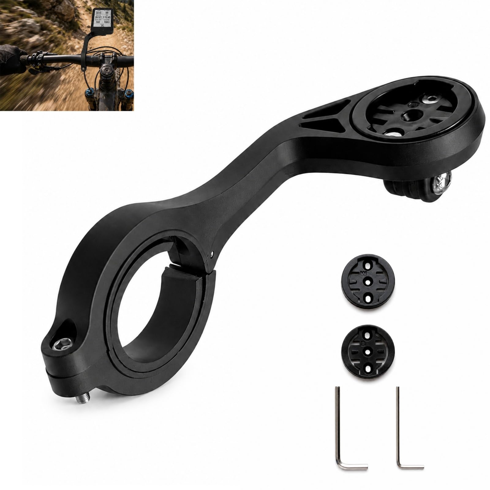 VBK Out Front Bike Computer Mount Quick Release for Round Handlebar